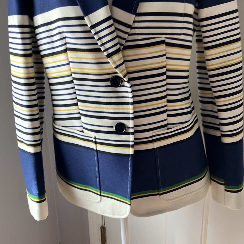 Colorful striped fitted Hilfiger blazer business casual office wear EUC 8 - Picture 3 of 12